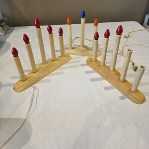 Vtg Electric Christmas Candelabra Window Candles 3 Sets All Work Missing Bulbs